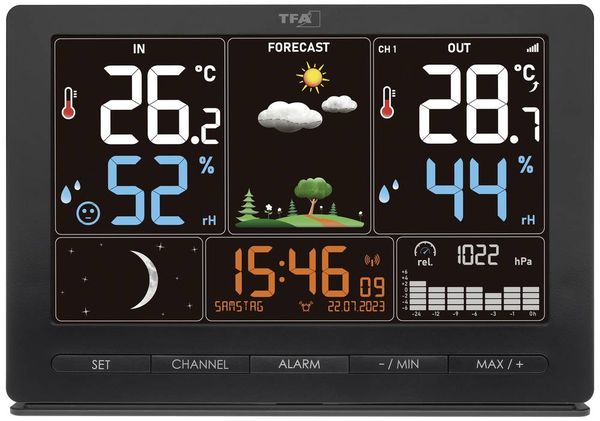 Produktbild: TFA Dostmann SEASON 2 35.1118.01 Funk-Wetterstation Vorhersage f&uuml;r 12 bis 24 Stunden Anzahl Sensoren max. 3 St.