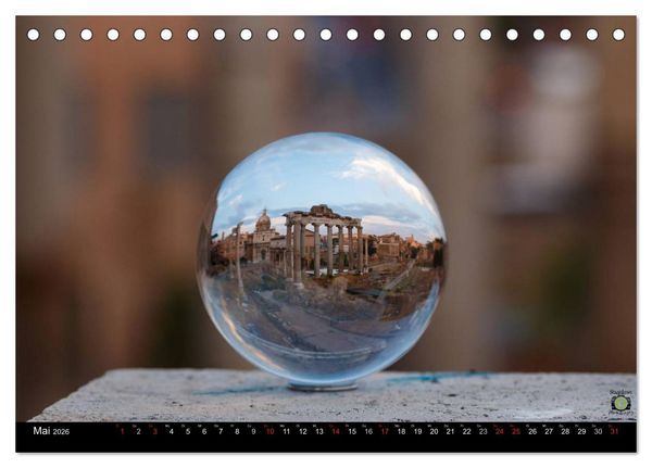Produktbild: Glaskugel, Die Welt ist eine Kugel (Tischkalender 2026 DIN A5 quer), CALVENDO Monatskalender