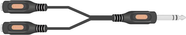 Produktbild: SpeaKa Professional SP-7869836 Klinke Audio Y-Adapter [1x Klinkenstecker 6.35 mm - 2x Klinkenbuchse 6.35 mm] Schwarz