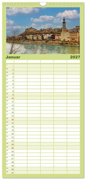 Produktbild: Familienplaner 2027 - Burghausen an der Salzach mit 5 Spalten (Wandkalender, 21 x 45 cm) CALVENDO