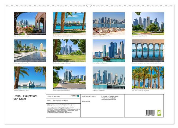 Produktbild: Doha - Hauptstadt von Katar (Wandkalender 2026 DIN A2 quer), CALVENDO Monatskalender