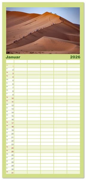 Produktbild: Familienplaner 2026 - Afrika - Namibia mit 5 Spalten (Wandkalender, 21 x 45 cm) CALVENDO