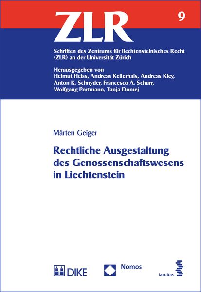 Produktbild: Rechtliche Ausgestaltung des Genossenschaftswesens in Liechtenstein