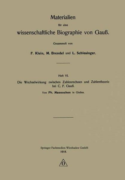 Produktbild: Die Wechselwirkung zwischen Zahlenrechnen und Zahlentheorie bei C. F. Gau&szlig;