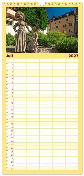 Produktbild: Familienplaner 2027 - &Uuml;berlingen am sch&ouml;nen Bodensee mit 5 Spalten (Wandkalender, 21 x 45 cm) CALVENDO