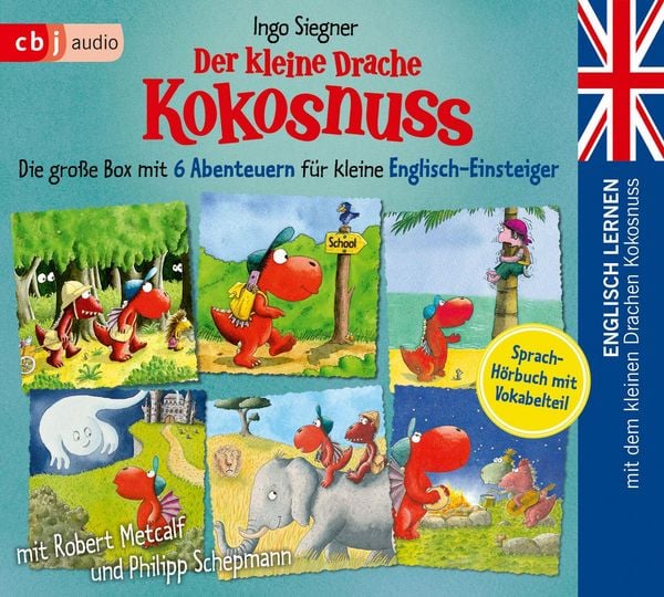 Produktbild: Englisch lernen mit dem kleinen Drachen Kokosnuss &ndash; Die gro&szlig;e Box mit 6 Abenteuern f&uuml;r kleine Englisch-Einsteiger