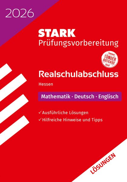 STARK Lösungen zu Mathematik, Deutsch, Englisch - Realschulabschluss 2026 Hessen - Prüfungsvorbereitung, Taschenbuch von , Stark Verlag GmbH,