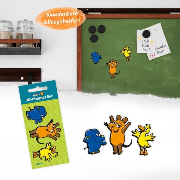 Produktbild: Tr&ouml;tsch Die Maus 3er Set Magnete Drei Freunde