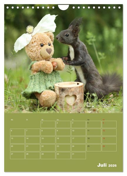 Produktbild: Eichh&ouml;rnchen - Abenteuer mit Freund Teddy (Wandkalender 2026 DIN A4 hoch), CALVENDO Monatskalender