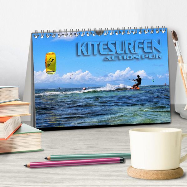 Produktbild: Kitesurfen - Action pur (Tischkalender 2026 DIN A5 quer), CALVENDO Monatskalender