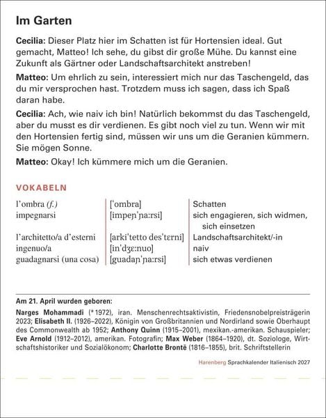 Produktbild: Italienisch Sprachkalender 2027 - Italienisch lernen leicht gemacht - Tagesabrei&szlig;kalender