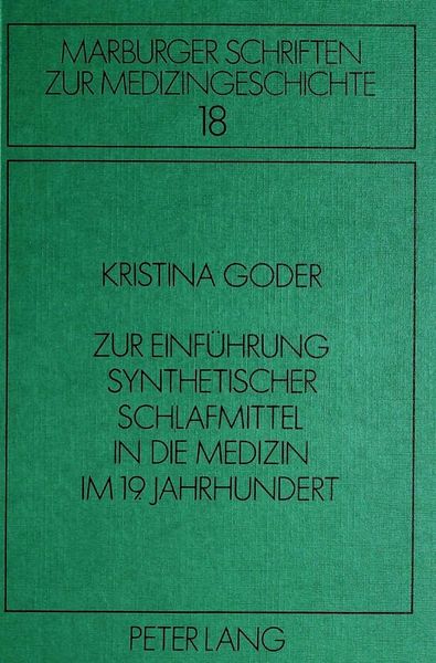 Produktbild: Goder, K: Zur Einf&uuml;hrung synthetischer Schlafmittel in die M