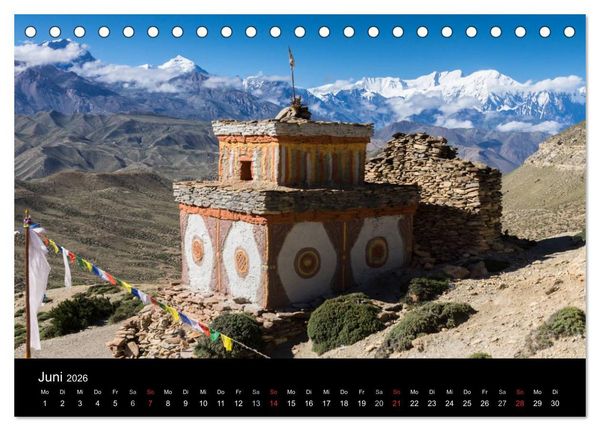 Produktbild: Buddhistische Ch&ouml;rten im Himalaya (Tischkalender 2026 DIN A5 quer), CALVENDO Monatskalender