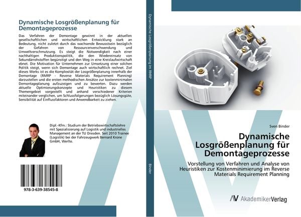 Produktbild: Dynamische Losgr&ouml;&szlig;enplanung f&uuml;r Demontageprozesse