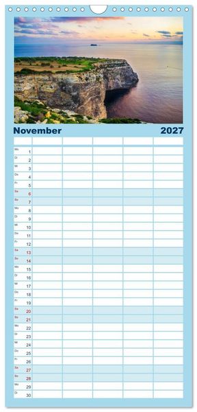 Produktbild: Familienplaner 2027 - Wundervolles Malta mit 5 Spalten (Wandkalender, 21 x 45 cm) CALVENDO