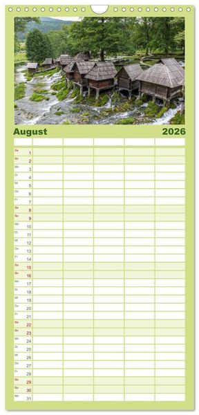 Produktbild: Familienplaner 2026 - Faszination Bosnien-Herzegowina mit 5 Spalten (Wandkalender, 21 x 45 cm) CALVENDO