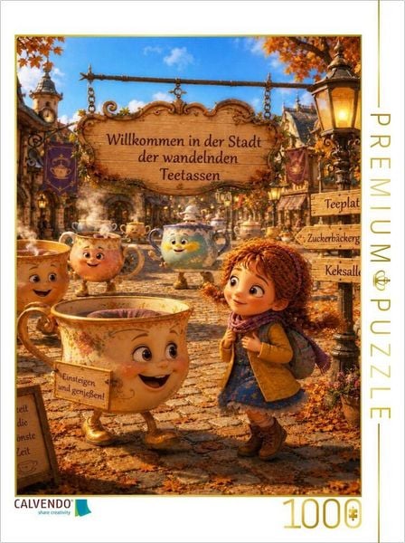 CALVENDO Puzzle Die fröhlichen Teetassen | 1000 Teile Lege-Größe 64 × 48 cm Foto-Puzzle für glückliche Stunden