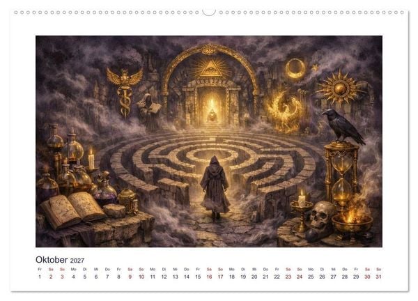 Produktbild: Mythologische Labyrinthe (hochwertiger Premium Wandkalender 2027 DIN A2 quer), Kunstdruck in Hochglanz
