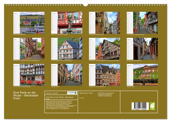 Produktbild: Eine Perle an der Mosel &ndash; Bernkastel-Kues (hochwertiger Premium Wandkalender 2026 DIN A2 quer), Kunstdruck in Hochglanz