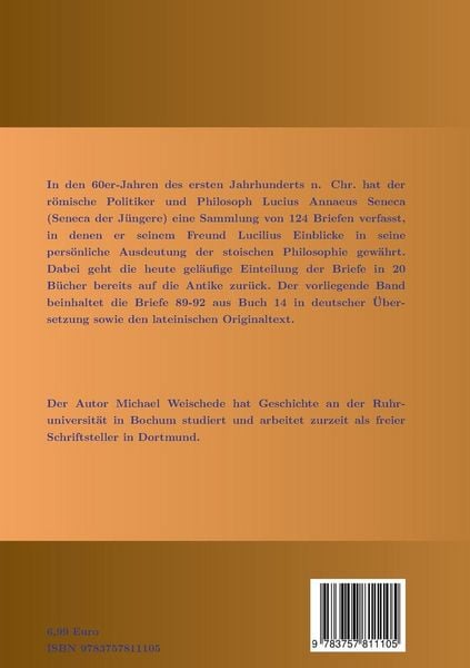 Produktbild: Seneca - Epistulae morales ad Lucilium - Liber XIV Epistulae LXXXIX - XCII