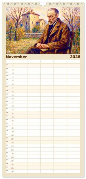 Produktbild: Familienplaner 2026 - Rainer Maria Rilke. Sein Leben, seine Werke mit 5 Spalten (Wandkalender, 21 x 45 cm) CALVENDO
