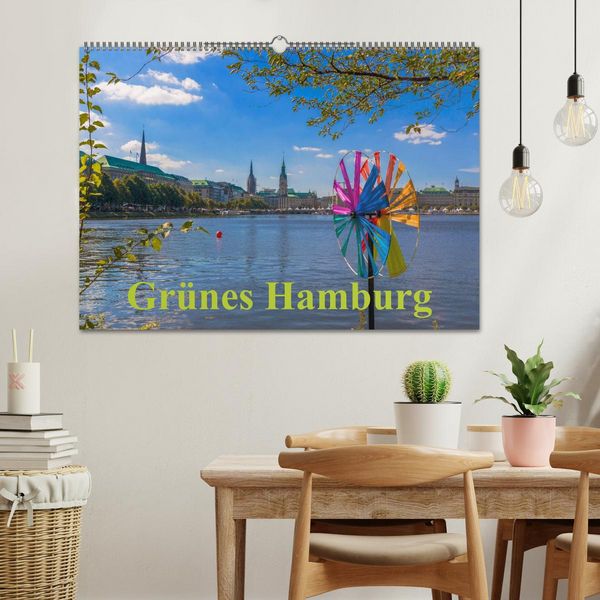 Produktbild: Gr&uuml;nes Hamburg (Wandkalender 2026 DIN A2 quer), CALVENDO Monatskalender