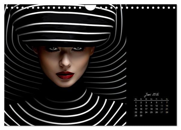 Produktbild: Haute Couture - Wei&szlig; trifft Schwarz (Wandkalender 2026 DIN A4 quer), CALVENDO Monatskalender