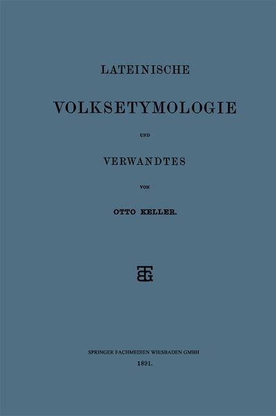 Produktbild: Lateinische Volksetymologie und Verwandtes