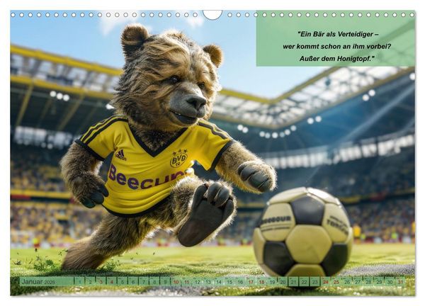 Produktbild: Der tierisch lustige Fu&szlig;ballkalender (Wandkalender 2026 DIN A3 quer), CALVENDO Monatskalender