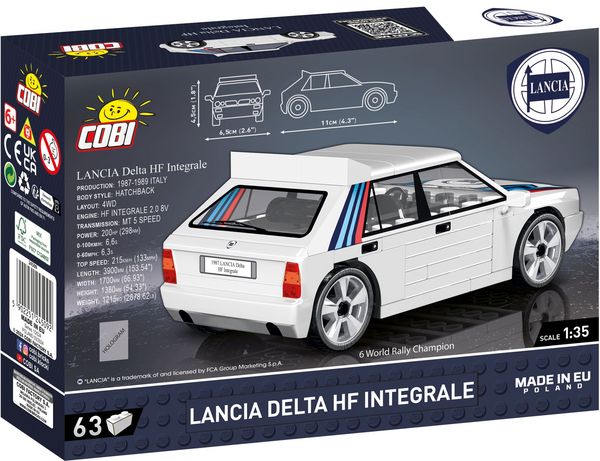 Produktbild: COBI 24509 - Lancia Delta HF Integrale, Ma&szlig;stab 1:35, Bausatz, 63 Klemmbausteine