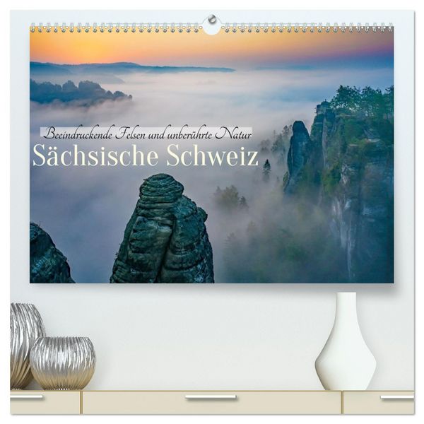 Produktbild: S&auml;chsische Schweiz - Beeindruckende Felsen und unber&uuml;hrte Natur (hochwertiger Premium Wandkalender 2026 DIN A2 quer), Kunstdruck in Hochglanz