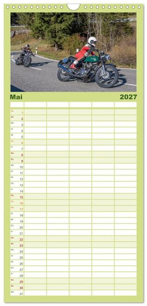 Produktbild: Familienplaner 2027 - Motorr&auml;der am Jochpass mit 5 Spalten (Wandkalender, 21 x 45 cm) CALVENDO