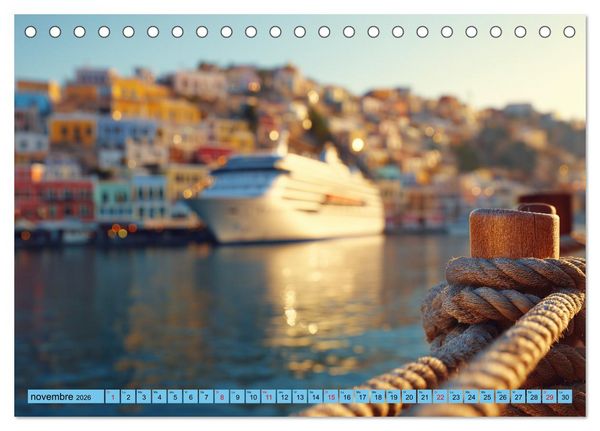 Produktbild: Paquebots de croisi&egrave;re - G&eacute;ants des mers impressionnants (Calendrier de bureau 2026 DIN A5 vertical), CALVENDO calendrier mensuel