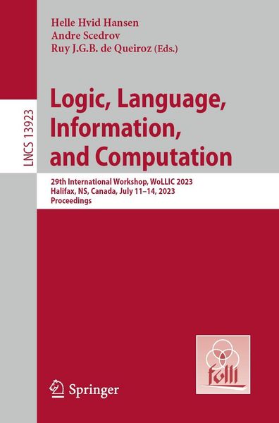 Produktbild: Logic, Language, Information, and Computation