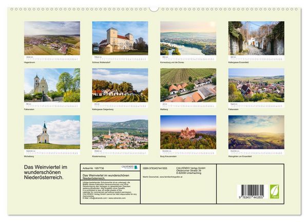 Produktbild: Das Weinviertel im wundersch&ouml;nen Nieder&ouml;sterreich. (hochwertiger Premium Wandkalender 2026 DIN A2 quer), Kunstdruck in Hochglanz