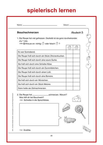 Produktbild: Literaturprojekt zu Die kleine Raupe Nimmersatt