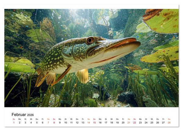 Produktbild: Jagd auf den Hecht (Wandkalender 2026 DIN A2 quer), CALVENDO Monatskalender