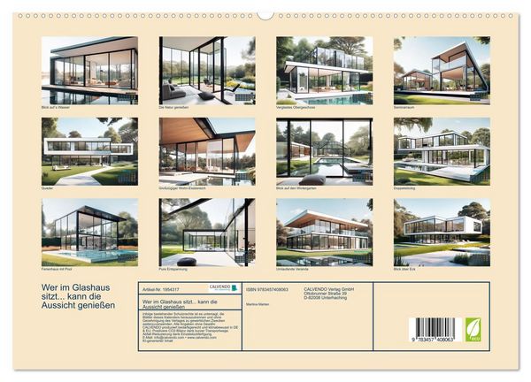 Produktbild: Wer im Glashaus sitzt... kann die Aussicht genie&szlig;en (hochwertiger Premium Wandkalender 2026 DIN A2 quer), Kunstdruck in Hochglanz
