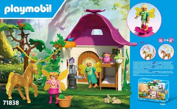 Produktbild: PLAYMOBIL 71838 Gem&uuml;tliches Feenzuhause mit Goldeinhorn und Stall