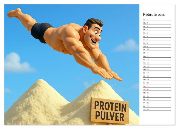 Produktbild: Bodybuilding Planer (Wandkalender 2026 DIN A3 quer), CALVENDO Monatskalender