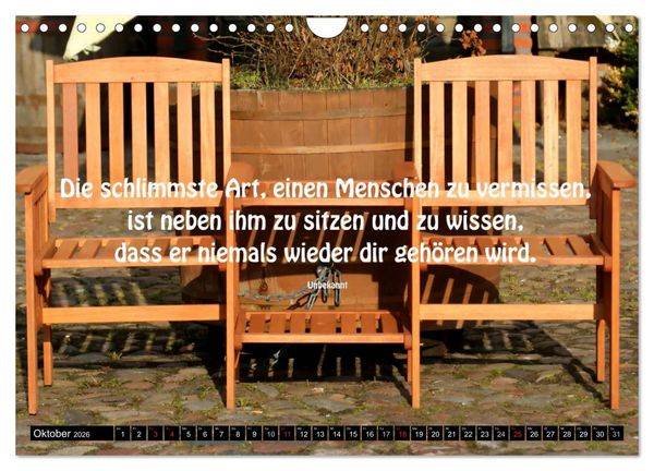 Produktbild: Weisheiten, Zitate und Spr&uuml;che - Ein Jahr voller Gedanken 2026 (Wandkalender 2026 DIN A4 quer), CALVENDO Monatskalender