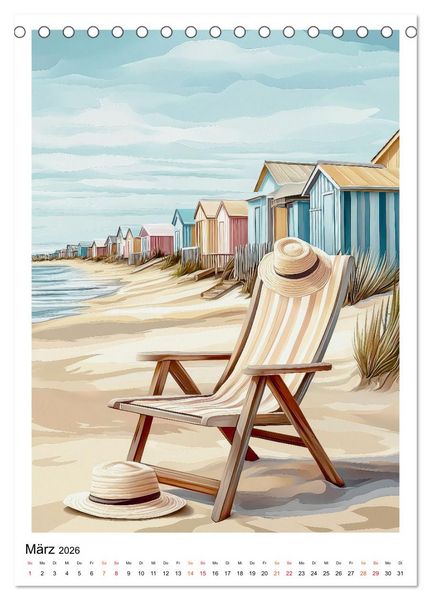 Produktbild: Maritimes Vergn&uuml;gen am Strand (Tischkalender 2026 DIN A5 hoch), CALVENDO Monatskalender