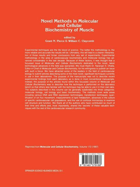 Produktbild: Novel Methods in Molecular and Cellular Biochemistry of Muscle