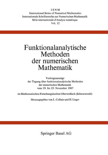 Produktbild: Funktionalanalytische Methoden der numerischen Mathematik