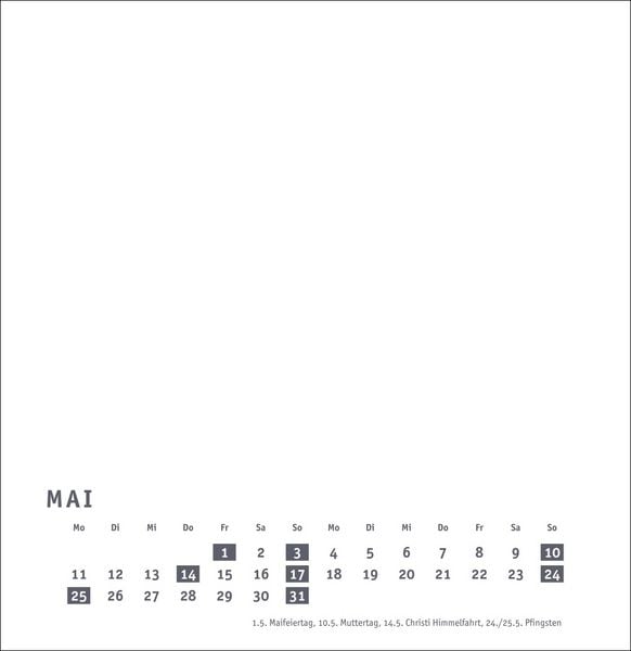 Produktbild: Premium-Bastelkalender weiß groß 2026