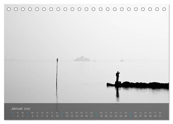 Produktbild: Seest&uuml;cke. Schwarzwei&szlig;e Nordseeimpressionen 2026 (Tischkalender 2026 DIN A5 quer), CALVENDO Monatskalender