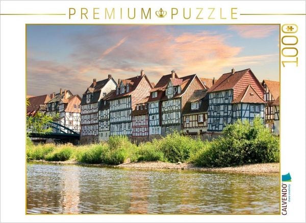 Produktbild: CALVENDO Puzzle Historische H&auml;userzeile an der Fulda | 1000 Teile Lege-Gr&ouml;&szlig;e 64x48cm Foto-Puzzle f&uuml;r gl&uuml;ckliche Stunden