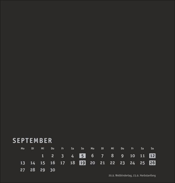 Produktbild: Premium-Bastelkalender schwarz mittel 2027