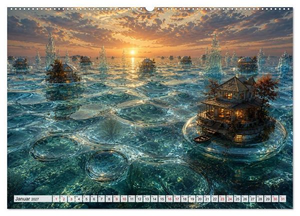 Produktbild: Traumwelten zwischen Zeit und Fantasie (hochwertiger Premium Wandkalender 2027 DIN A2 quer), Kunstdruck in Hochglanz