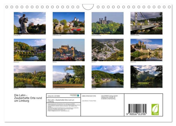 Produktbild: Die Lahn - Zauberhafte Orte rund um Limburg (Wandkalender 2026 DIN A4 quer), CALVENDO Monatskalender
